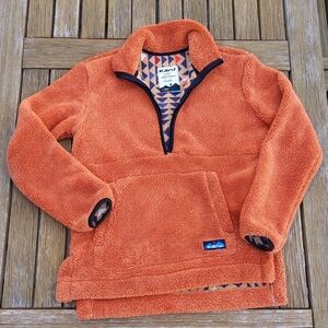 Kavu Women's XS  orange fuzzy Snowpack Fleece pullover